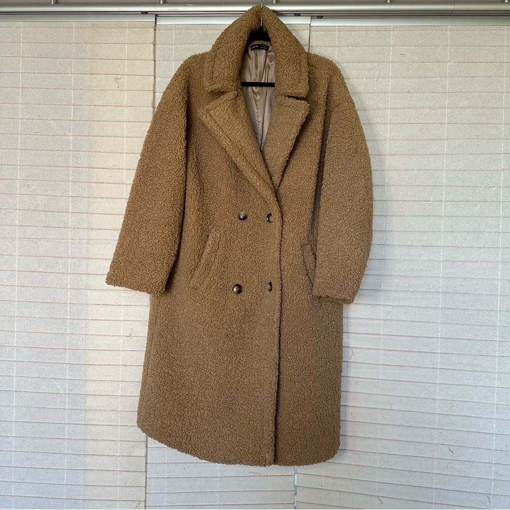 Shein Fuzzy Fleece Long  Coat Women  Size M